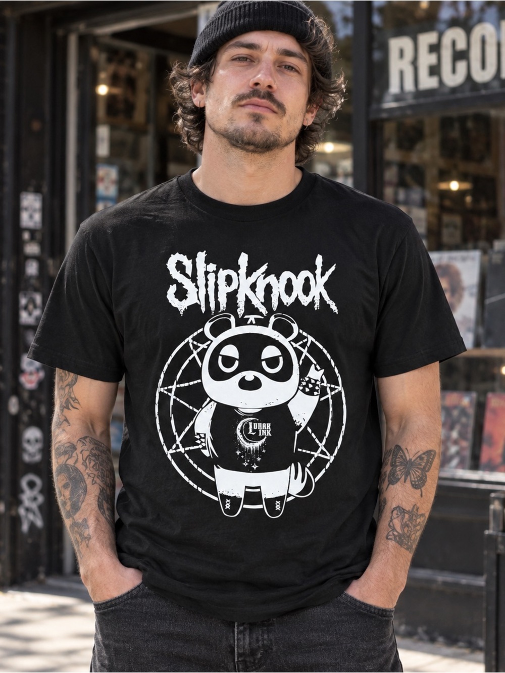 Slipknot Lunar Ink Panda Graphic Black Band T-Shirt Men’s Small S